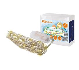 Светодиодная гирлянда TDM Роса 50, 50LED, 5м, 3000К, 2хCR2032 SQ0361-0055 