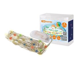 Светодиодная гирлянда TDM Роса 50, 50LED, 5м, многоцветная, 2хCR2032 SQ0361-0060 