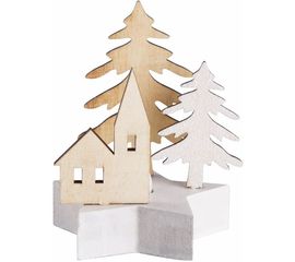 Деревянная фигурка с подсветкой Neon-Night Домик в лесу 9х8х10 см 504-043 