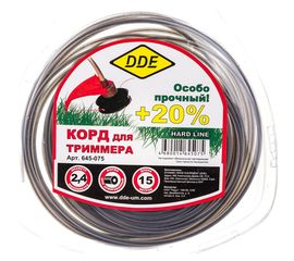 Корд триммерный армированный Hard line (2.4 мм; 15 м; круг) DDE 645-075 