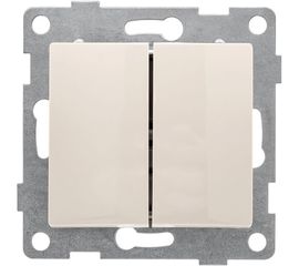 Выключатель GUSI ELECTRIC Bravo 2 клавиши, СУ, 10А, 250В, бежевый С10В2-003 