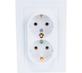 Розетка Schneider Electric 2-м ATLAS DESIGN с заземлением, 16А, в сборе, белая ATN000124 1240135 