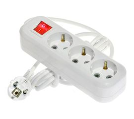 Сетевой удлинитель Lux У3-ЕВК-02 с выключателем 3-местный c заземлением 250 В 16 А 2 м 4606400419860 