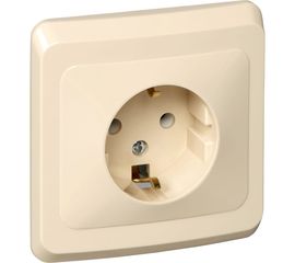 Розетка Schneider Electric 1-м СП Этюд 16А с заземлением, кремовая PC16-003K 