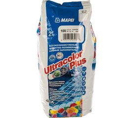 Затирка MAPEI ULTRACOLOR PLUS №100 для швов с водоотталкивающим и антигрибковым эффектом, белый 2кг 6622 