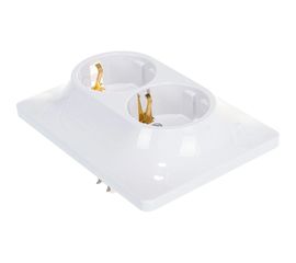 Двухместная розетка Schneider Electric СП Glossa с заземлением, в сборе белая GSL000124 