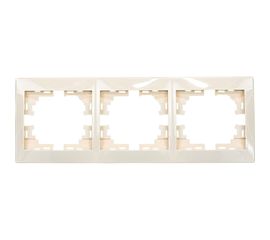 Трехместная горизонтальная рамка LEZARD MIRA б/ вст крем 701-0300-148 