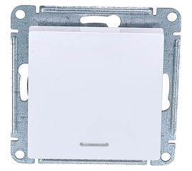 1-клавишный переключатель Schneider Electric AtlasDesign Белый с подсветкой, сх.6а, 10АХ ATN000163 