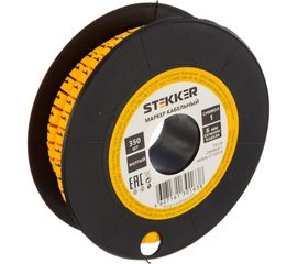 Кабель-маркер STEKKER 1 для провода сеч.6мм, желтый, CBMR60-1 39124 