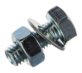 Болт Tech-Krep DIN933 с шестигранной головкой, оцинкованный М8х20 + гайка + шайба 4 шт - пакет 130185 