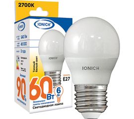 Лампа IONICH ILED-SMD2835-G45-6-540-230-2.7-E27 1564 