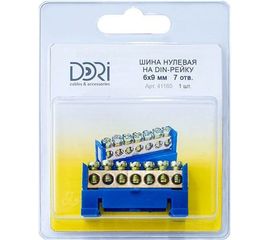 Нулевая шина DORI на дин-рейку 7 отв. 41160 
