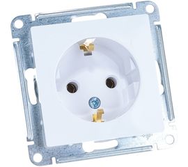 Механизм розетки Schneider Electric 1-м СП ATLAS DESIGN с заземлением 16А белый ATN000143 