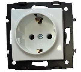 Розетка ECON Камелия 2П+З 16А 250В белая без рамки K004B 