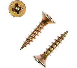 Универсальный саморез Tech-Krep 25х5,0 мм 200 шт желтый, коробка с окном 102259 