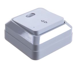 Выключатель UNIVersal Олимп 1 клавиша, проходной с подсветкой, белый О0125 