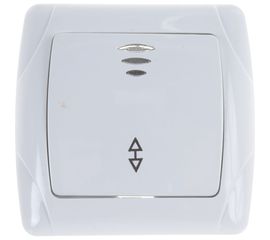 Выключатель UNIVersal Маргарита 1 клавиша, проходной с подсветкой, белый М0125 