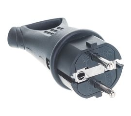 Угловая однофазная вилка с ушком, каучук UNIVersal 0003 