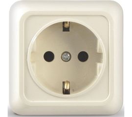 Розетка с заземлением, бежевая UNIVersal Олимп Б-О0028 