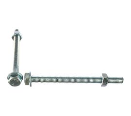 Болт Tech-Krep DIN933 с шестигранной головкой, оцинкованный М8х100 + гайка + шайба 2 шт - пакет 112725 