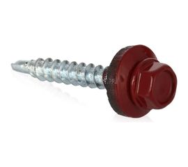 Кровельный саморез Tech-Krep КР сверло 4,8х28 RAL-3011 тёмно-красный 60 шт, коробка с ок 112029 