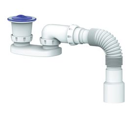 Регулируемый плоский сифон для душевого поддона Unicorn G22 1.1/2 х40 c универсальной гофротрубой ИС.110378 