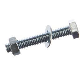 Болт Tech-Krep DIN933 с шестигранной головкой, оцинкованный М8х50 + гайка + шайба 4 шт - пакет 114053 