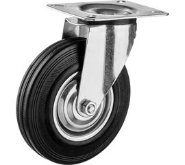 Колесо поворотное (125 мм; г/п 100 кг; резина/металл; игольчатый подшипник) ЗУБР 30936-125-S 