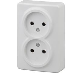 Розетка ЭРА 11-2202-01 2х2P, 16A-250В, IP20, ОУ, Эксперт, белый Б0020682 
