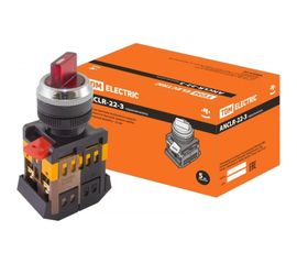 Переключатель TDM АNСLR-22-3, на 3 фиксированных положения, красный, неон/230В, I-O, 1з+1р SQ0703-0004 