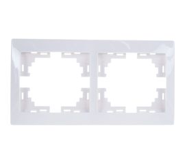 Двухместная горизонтальная рамка LEZARD MIRA б/ вст белый 701-0200-147 