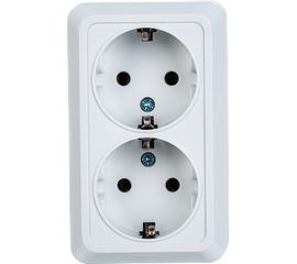 Двойная розетка открытой установки 2П+3 IP20 16А, белая TDM Ладога SQ1801-0019 