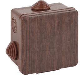 Распаячная коробка ЭРА открытой установки КОР дуб 80х80х50мм с гермовводами 7 вх. IP54 Б0043226 