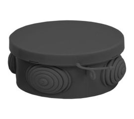 Распаячная коробка УРАЛ ПАК открытой проводки 85х40мм с гермовводами, 4 входа,черная IP54 КО-51000085-032 