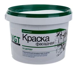 Акриловая краска по дереву VGT ВД-АК-1180 ФАСАДНАЯ, белая, матовая, 3 кг 7342 