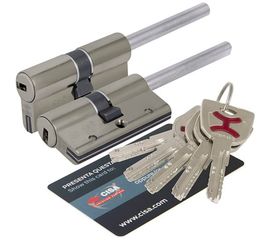 Цилиндровый механизм под вертушку CISA дл. шток AP4S 0P3S7-90.12 80 мм/45+10+25, НИКЕЛЬ 38311 