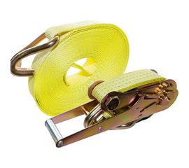 Стяжной ремень с крюками (75мм, 7т, 12м желтый) СТРОП-ПРО SP03031 