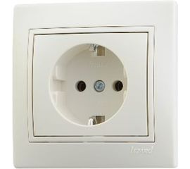 Розетка LEZARD MIRA с/ з керамика крем со вставкой 701-0303-122 
