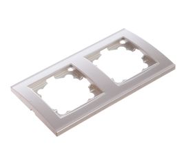 Рамка UNIVersal Бриллиант 2-х местная, горизонтальная, серебро 7949711 