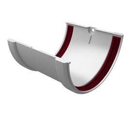 Соединитель желобов GrandLine ПВХ, белый 