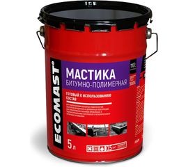 Битумно-полимерная мастика ECOMAST 5л, металлическая упаковка, 4шт 24603 