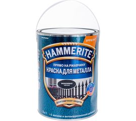 Эмаль по ржавчине HAMMERITE SATIN полуматовая, черная 5 л. 5093686 
