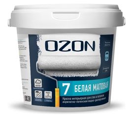 Акрилатно-латексная краска OZON 7 ВД-АК 233А 0.9л/1.3кг ВД-АК-233А-1,3 