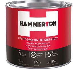 Грунт-эмаль по ржавчине Hummerton 3 в 1 черный 1.9 кг 6 205549 
