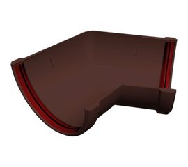 Угол желоба GrandLine 135 градусов, универсальный, ПВХ, шоколадный RAL 8017 