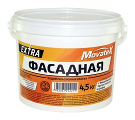 Водоэмульсионная краска Movatex EXTRA фасадная, 4,5 кг Т11933 