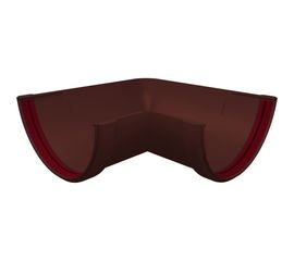 Угол желоба GrandLine 90 градусов, универсальный, ПВХ, шоколадный RAL 8017 