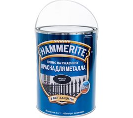 Гладкая эмаль HAMMERITE SMOOTH по ржавчине, черная 5л 5093786 