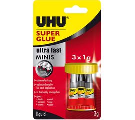 Универсальный секундный суперклей UHU ГЛЮ 1гх3шт. 45415 