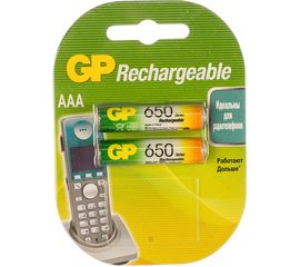 Аккумулятор NiMH, 650мАч, 2шт GP 65AAAHC-BC2/65AAAHC-2DECRC2/65AAAHC-BL2/65AAAHC-UC2 